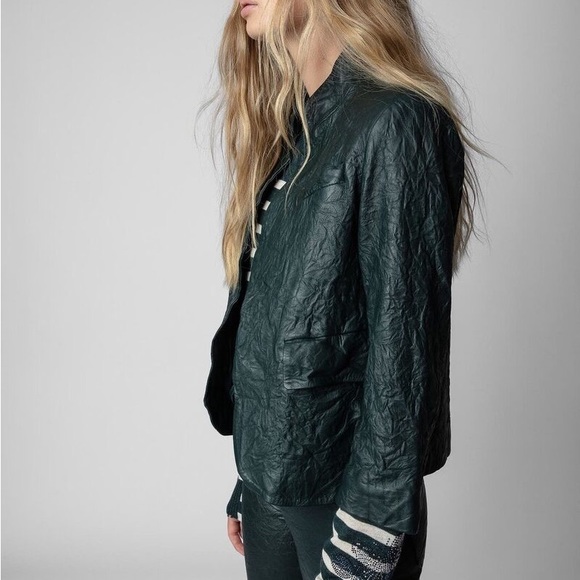 Zadig & Voltaire | Verys Crinkled
Leather Jacket Peacock NWT - Picture 3 of 5
